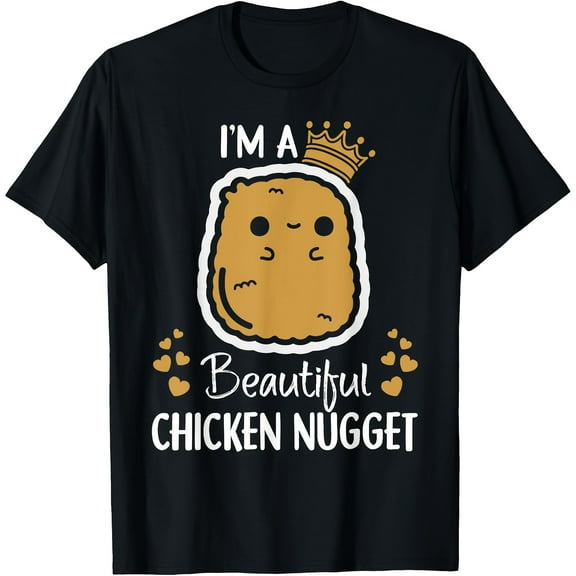 Chicken Nugget Lover's Delight: Men's 100% Cotton T-Shirt - 'I'm a Beautiful Chicken Nugget' Graphic, Short Sleeve, Regular Fit