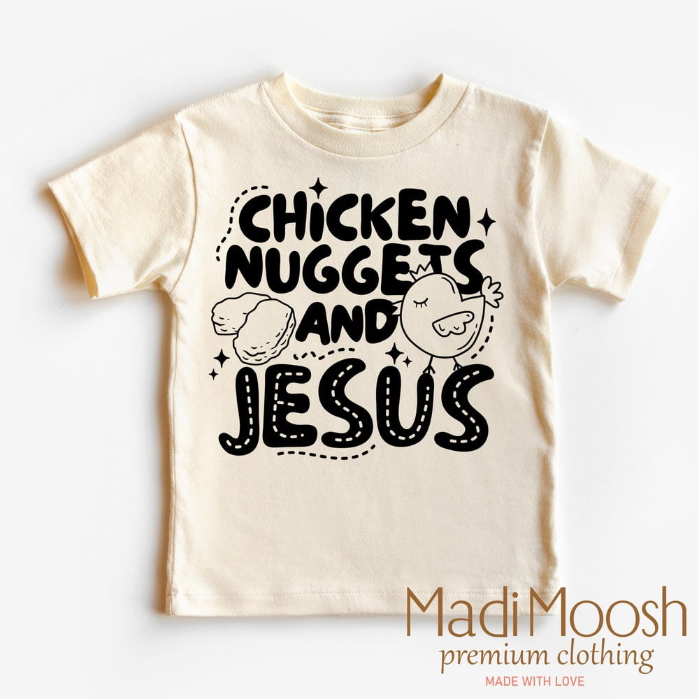 T-shirt Bambina Rosa Con Cuore E Scritta 'I Love Heart Chicken Nuggets' – TeeTreeDesigns - Foto 2