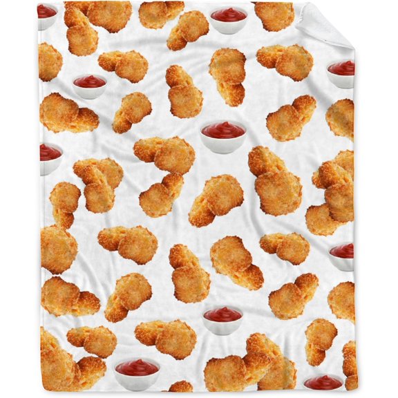 Chicken Nuggets Blanket Gifts 40x30 in for pet,Chicken Nuggets Thorw Blankets for Women Womens,Lightweight Fleece Blankets for Lovers Couch Bed Sofa