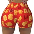 thumbnail image 1 of Chicken Nuggets Food Pattern Workout Shorts For Women Scrunch Butt Lifting Yoga Gym Seamless Booty Biker Shorts Small, 1 of 9
