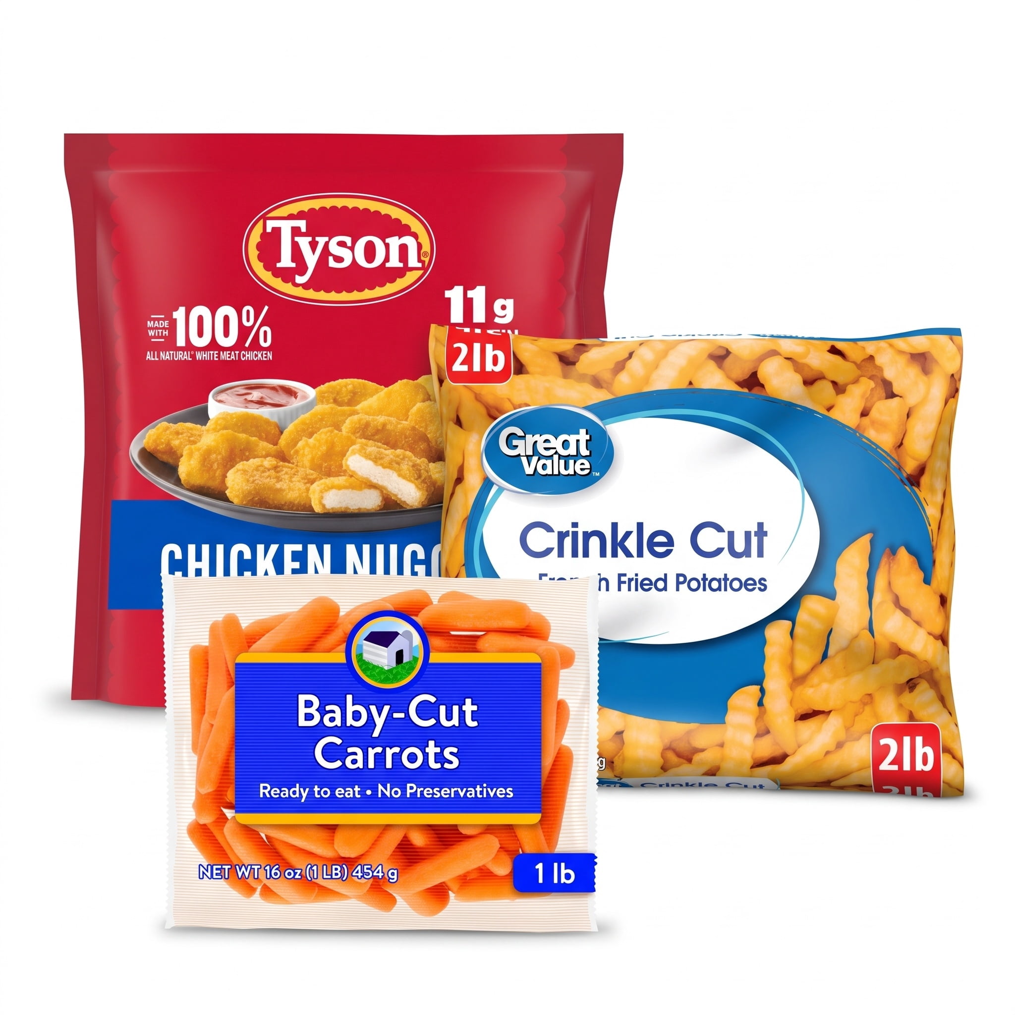 Chicken Nuggets, Fries and Carrots Family Dinner Bundle