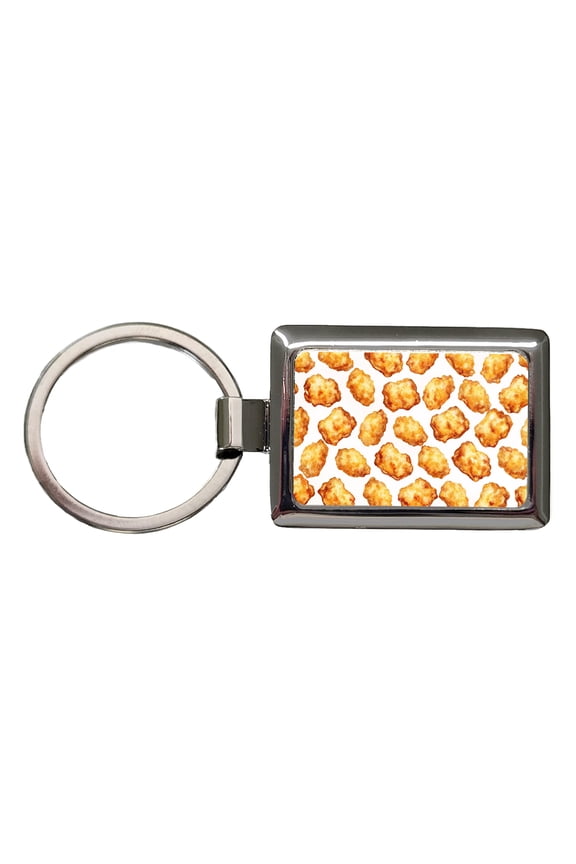 Chicken Nuggets Funny Metal Rectangle Keychain