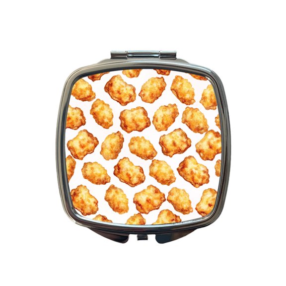 Chicken Nuggets Funny Travel Makeup Handbag Purse Small Pocket Compact Mirror