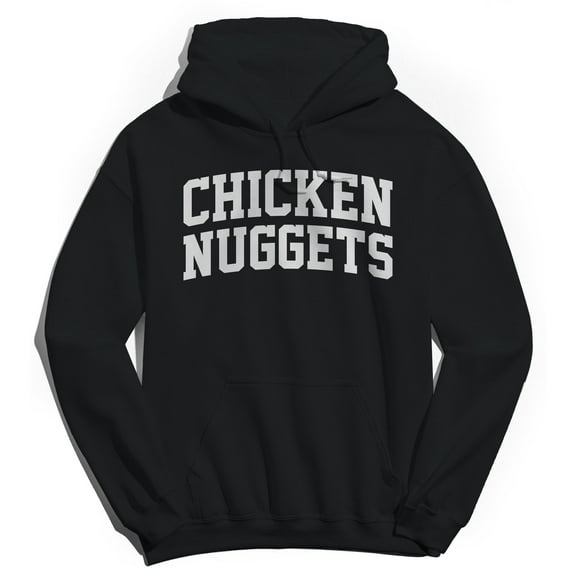 Chicken Nuggets Graphic Black Men's Cotton Pullover Hoodie