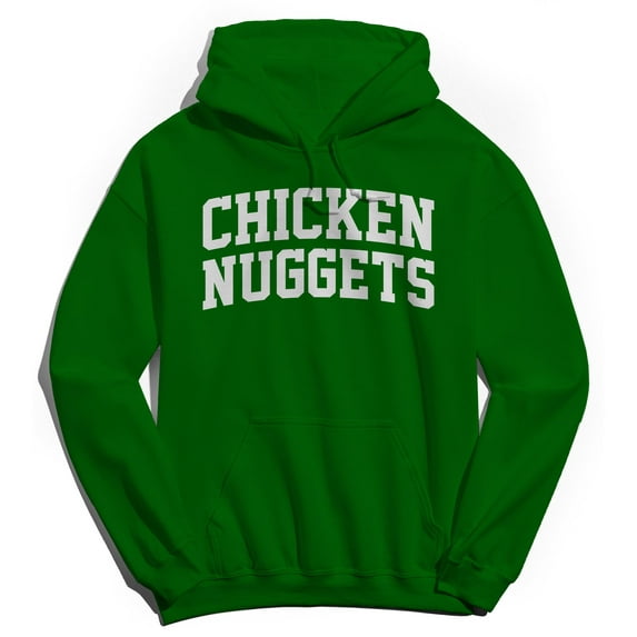 Chicken Nuggets Graphic Irish Green Men's Cotton Pullover Hoodie