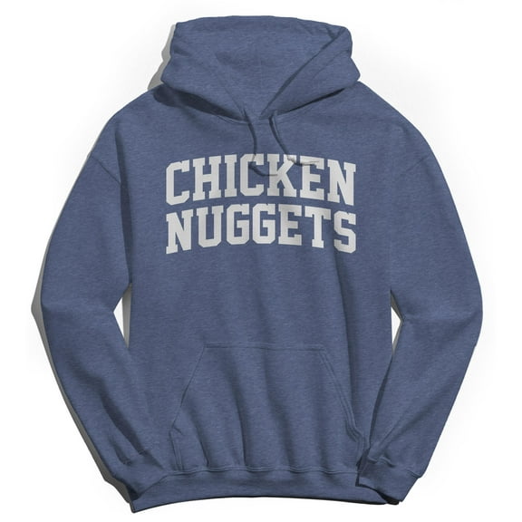 Chicken Nuggets Graphic Navy Heather Men's Cotton Pullover Hoodie