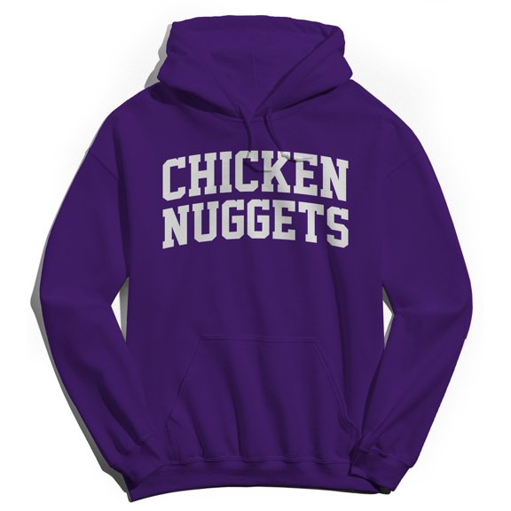 Chicken Nuggets Graphic Purple Men's Cotton Pullover Hoodie
