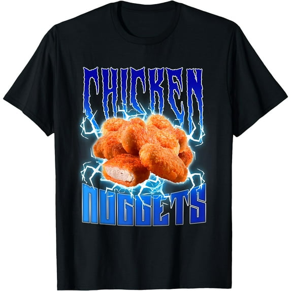 Chicken Nuggets Heavy Metal Funny Nug Lover Softstyle Unisex T-Shirt,Black Color,Size 5XL