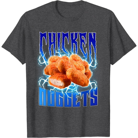 Chicken Nuggets Heavy Metal Funny Nug Lover Softstyle Unisex T-Shirt,Dark Heather Grey Color,Size M