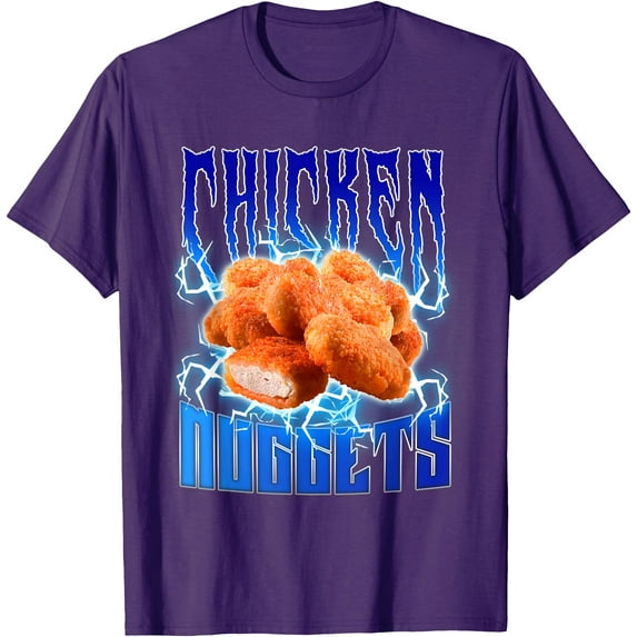 Chicken Nuggets Heavy Metal Funny Nug Lover Softstyle Unisex T-Shirt,Purple Color,Size YS