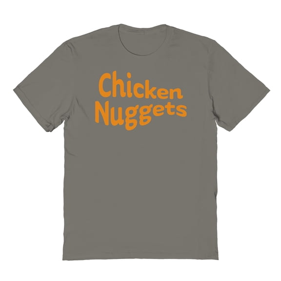 Chicken Nuggets Humor Graphic Charcoal Men's Cotton T-Shirt