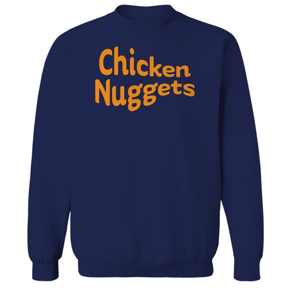Chicken Nuggets Humor Graphic Navy Men's Crewneck Sweatshirt