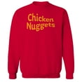 thumbnail image 1 of Chicken Nuggets Humor Graphic Red Men's Crewneck Sweatshirt, 1 of 1