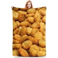 thumbnail image 1 of Chicken Nuggets Throw Blanket for Teens Boys Girls and Adults Chicken Nuggets Lover Soft Warm Cozy Funny Food Flannel Blankets for Couch Sofa Bed Camping Travel Chicken Nuggets Decor Poster 50" X 440", 1 of 6