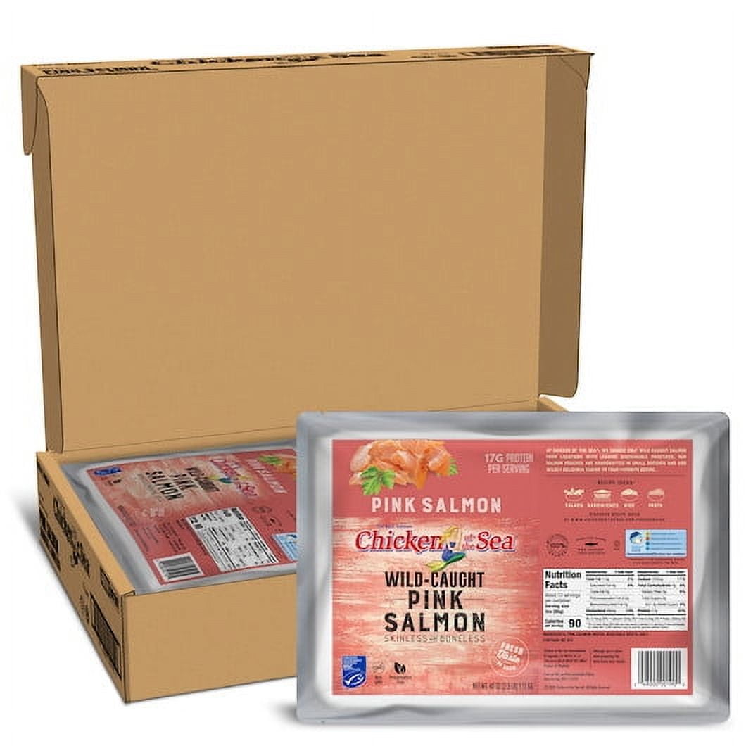 Chicken Of The Sea Premium Skinless and Boneless Pink Salmon Pouch, 40 Ounces, 6 Per Case