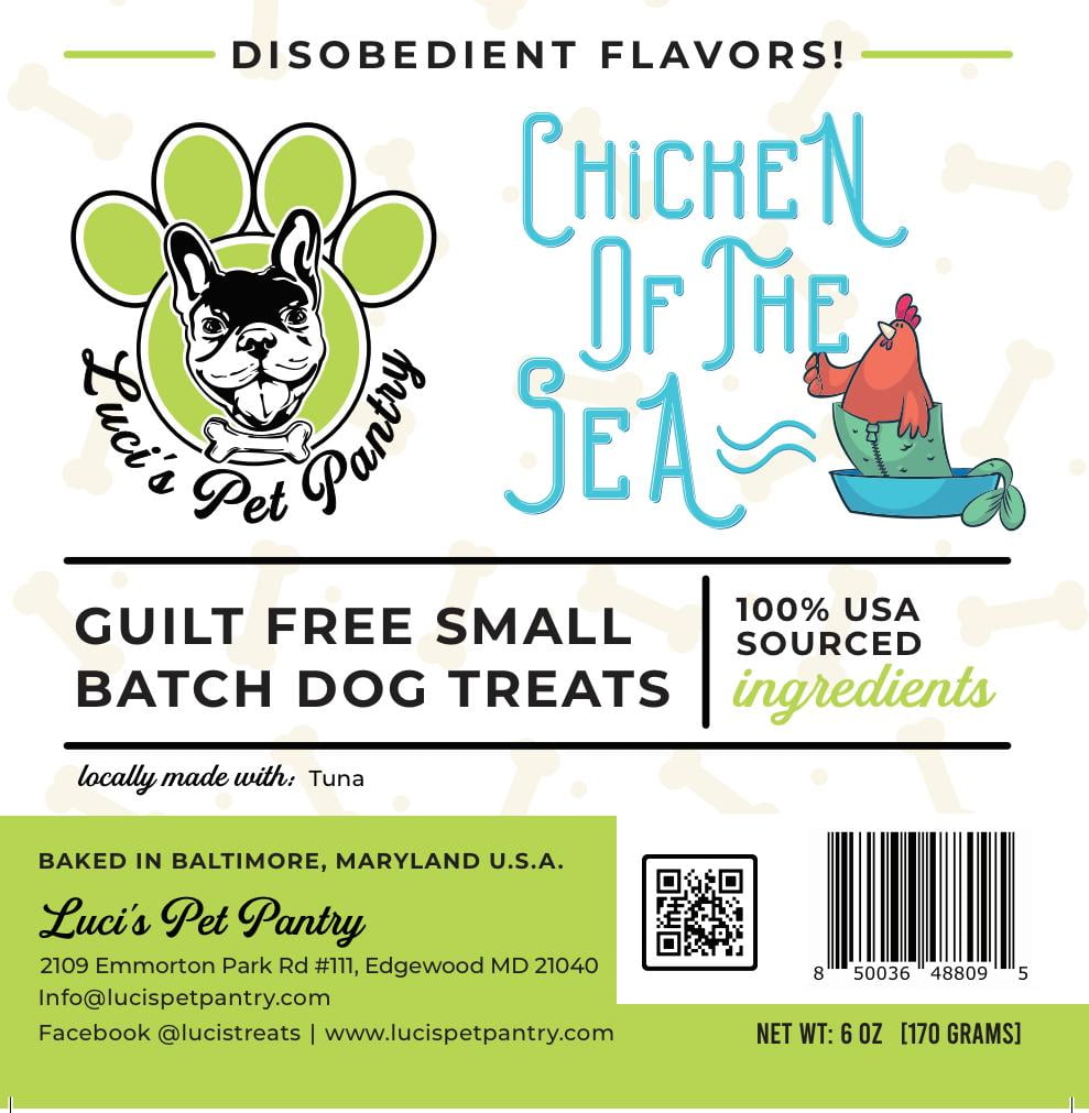 Chicken Of The Sea "Tuna Biscuits" Homemade Dog & Puppy Treats! Gift Box with 4 - 6 oz. Treat Bags