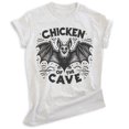 thumbnail image 1 of Chicken Of the Cave Bat T-shirt, Unisex Women's Men's Shirt, Funny Bat Spooky Animal Pun Joke Gift, Heather Ash, Medium, 1 of 6