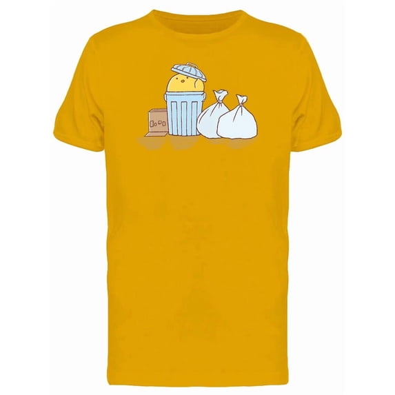 Chicken On The Trash Cartoon Tee Men's -Image by Shutterstock
