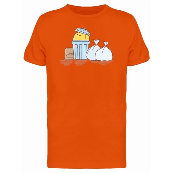 Chicken On The Trash Cartoon Tee Men's -Image by Shutterstock