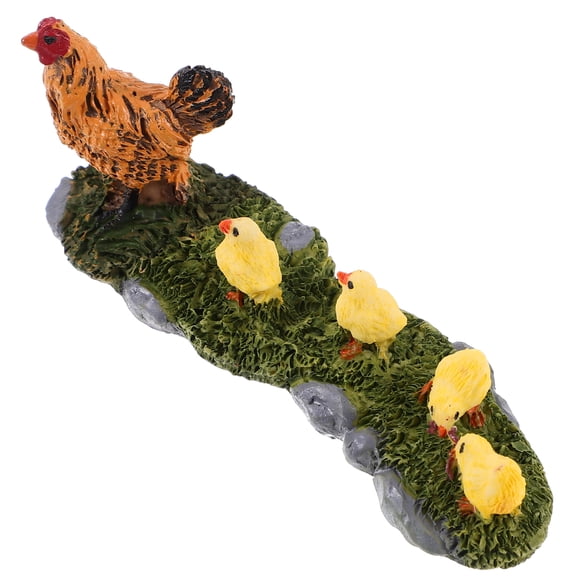 Raindrops Chicken Statue Resin Multi 1 Pair 3.7X1.1X1.8In