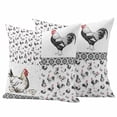 thumbnail image 1 of Chicken Outdoor Waterproof Pillow Covers, Farmhouse Country Animal Retro Pastoral Black Decorative Square Throw Pillowcase Sofa Cushion Sham for Patio/Couch/Chair, 26"x26" 2 Pack, 1 of 8
