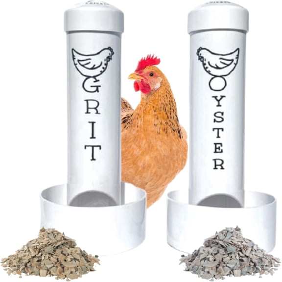 Revolutionary Chicken Oyster Shell and Grit Feeder Combo