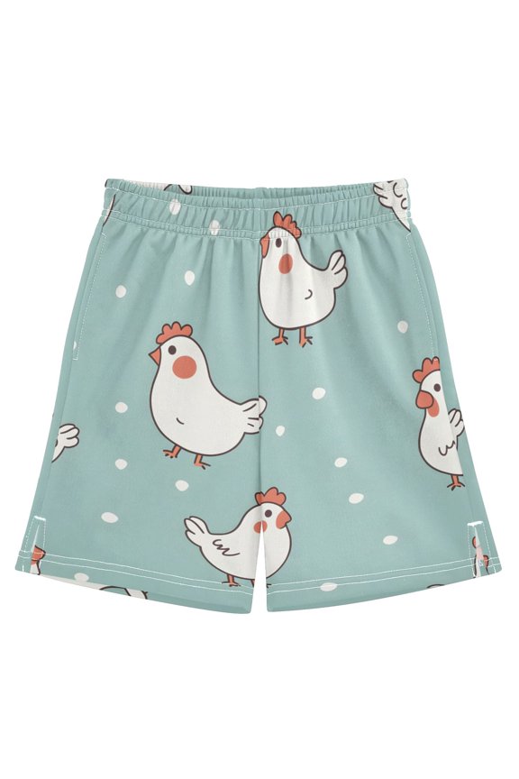 Chicken Pattern Athletic Shorts Breathable with Comfort Fit Drawstring Casual Sweatshorts Small
