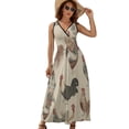 thumbnail image 1 of Chicken Pattern Dress Summer Street Style Bohemia Long Dresses Female Sleeveless Printed Maxi Dress, 1 of 9