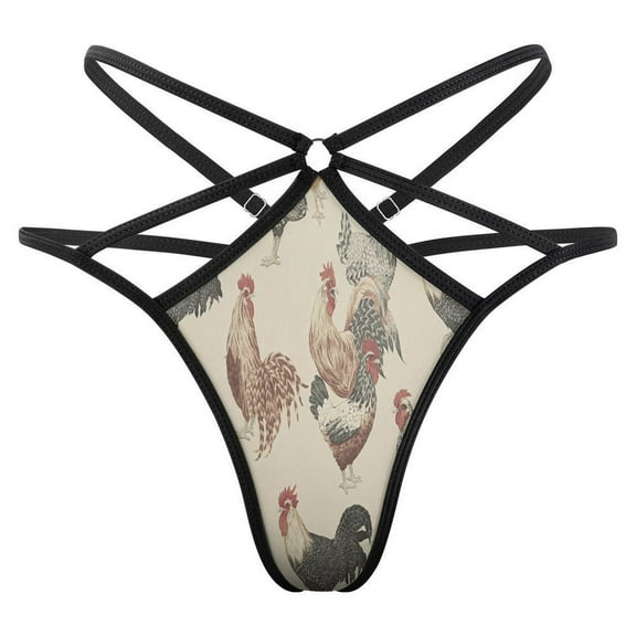 Chicken Pattern Open Type Women's Panties Crotch Opening G-strings Thongs Lingeries Underwear