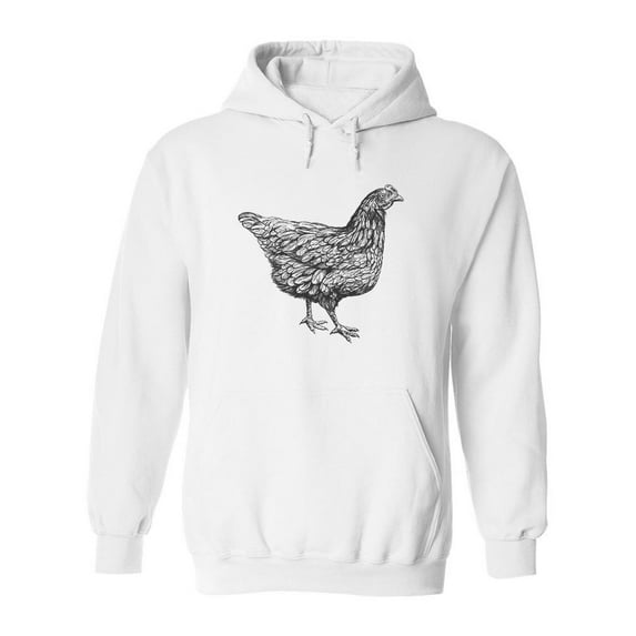 Chicken Pencil Drawing Hoodie Men -Image by Shutterstock, Male x-Large