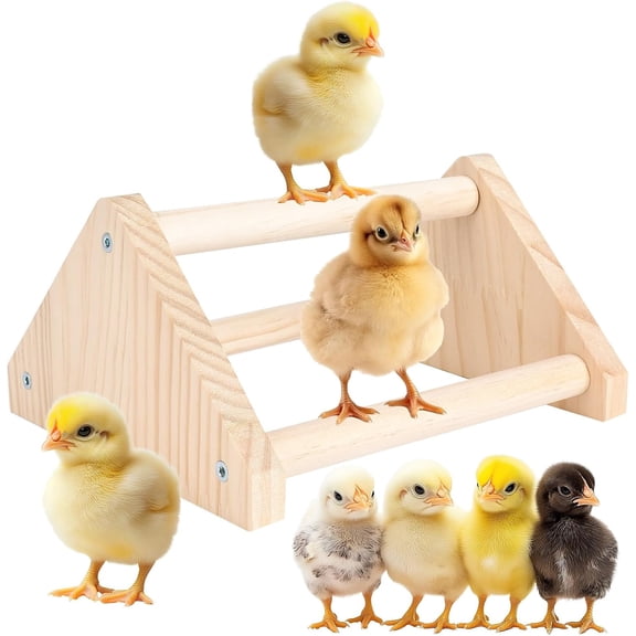 Chicken Perch Tutuviw Strong Pine Wooden Chick Jungle Gym Roosting Bar, Chick Perch Toys for Coop and Brooder Natural Solid Pine Wood for Large Bird Baby Chicks Parrot