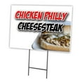 thumbnail image 1 of Chicken Philly Cheesest 24" x 36" Yard Sign & Stake | Advertise Your Business | Stake Included Double Sided Image | Made in The USA, 1 of 3