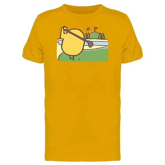 Chicken Playing Golf Cartoon T-Shirt Men -Image by Shutterstock, Male Medium