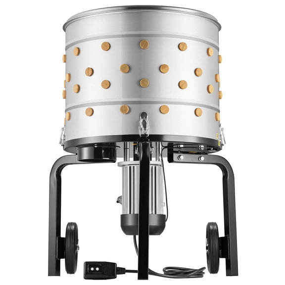 Chicken Plucker Machine, 19.7 in Drum, 750W & 275RPM Electric Chicken Plucking Machine with 98 Soft Fingers & Transport Wheels, Stainless Steel Feather Remover for Processing 2 Chicks Once