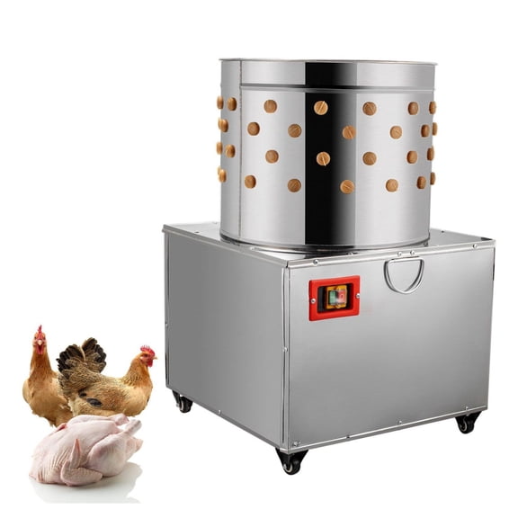 Chicken Plucker Machine 20 Inch - Poultry Plucking Machine - 1500W Stainless Steel Turkey De-Featherer with Wheels for Chickens, Ducks, Geese