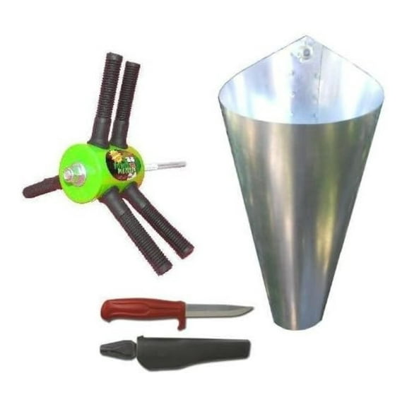 Poultry Processing Kit with Stainless Steel Plucker, Killing Cone & Swedish Knife