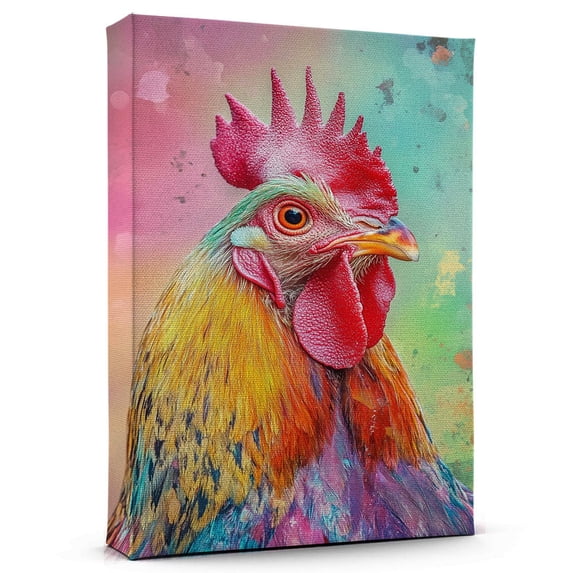 Chicken Plymouth Rock Hen Canvas Wall Art Animal Decor, Chicken Plymouth Rock Hen Canvas Prints Wild Animal Artwork for Living Room Bedroom Office 190HD226