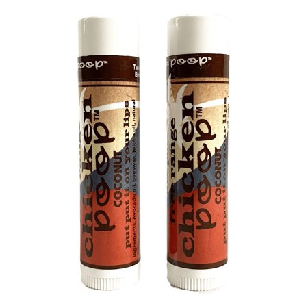 Chicken Poop Lip Balm Simone Chickenbone Coconut Duo 100% Natural Moisturizer for Dry Chapped Lips, 0.15 oz (Pack of 2)