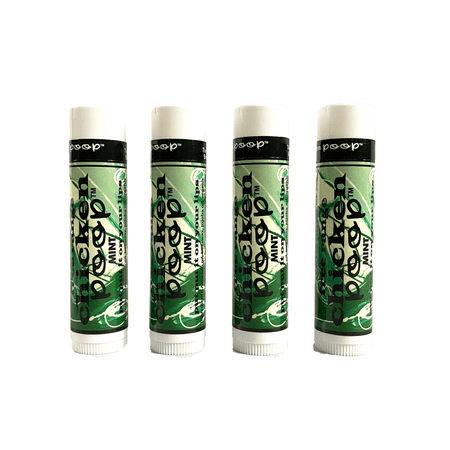 Chicken Poop Lip Balm Simone Chickenbone Mint Moisturizer for Dry Chapped Lips, 0.15 oz, Pack of 4