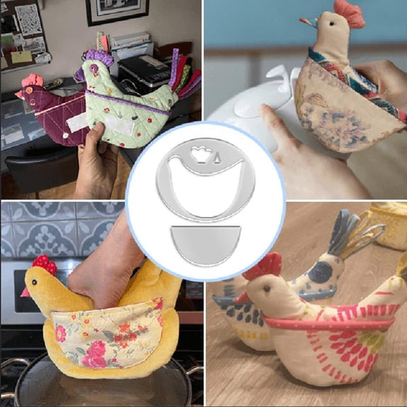 Chicken Pot Holder Sewing Template, DIY Craft Ruler for Kitchen Glove Making, Quilting & Embroidery Supplies, Handmade Gift Idea for Home Decor, Holiday Crafting Projects