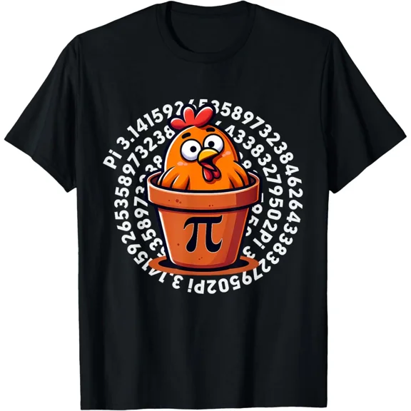 Chicken Pot Pi Day Math Teacher Three Point Fourteen Pi Pun Education School Unisex T-Shirt, S-5XL
