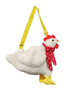 Adult Chicken Polyester Messenger Bags, Zipper Top, Adjustable Strap, 1-Piece, Red