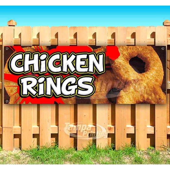 Chicken Rings 13 oz Vinyl Banner With Metal Grommets