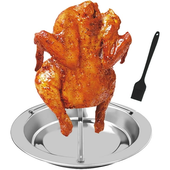 Chicken Roaster Stand, Heavy Gauge Stainless Steel Beer Can Chicken Holder with Detachable Design for Easy Cleaning, Reusable and Suitable for Outdoor Grilling and Picnics
