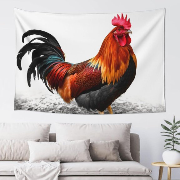 Chicken Rooster Tapestry Wall Art for Bedroom Living Room Wall Hanging Tapestries Indoor Outdoor Banner Funny Poster Party Backdrop for Home Decorations 60x40 Inch