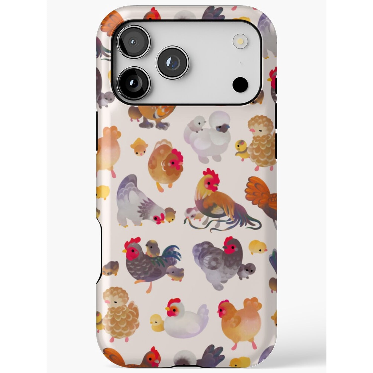 Chicken, Rooster and Chick Farmyard Pattern Tough Case for Apple iPhone ...