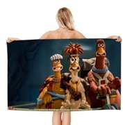 Chicken Run_ Dawn of the Nugget Cartoon Gifts Beach Towel for Women Kids Birthday Bath Outdoor Quick Dry Lightweight 30.7 x 63 inch