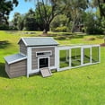 thumbnail image 1 of Chicken Run, Walk-in Large Wooden Chicken Coop, Large Chicken Coop with Free-range Doors, Nesting Box, Leakproof Pull-on Tray, Rabbits Duck Cages for Outside, 1 of 9