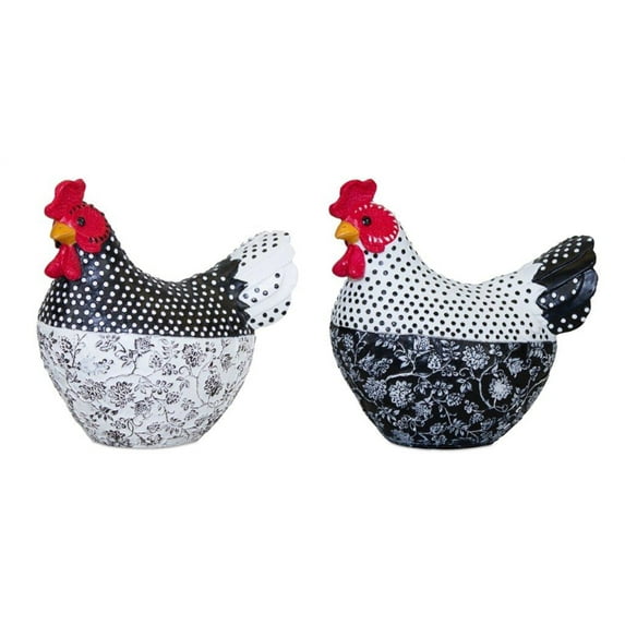 Chicken (Set of 2) 7"L x 3.75"H Resin