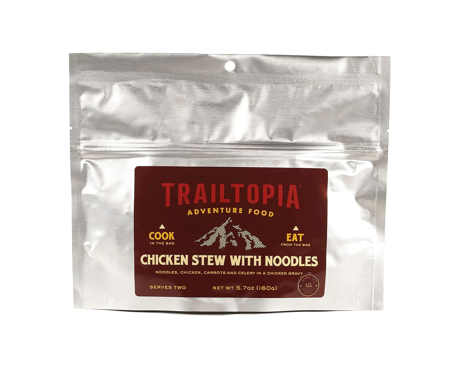 Chicken Sew wih Noodles Freeze Dried Hiking Dinner Delicious ase